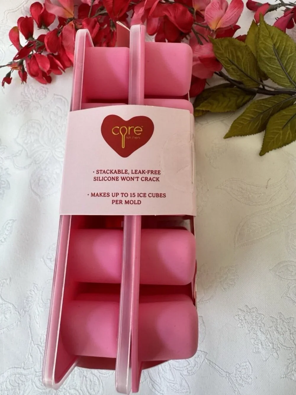 Core 2 PACK Printed Lids Ice Tray Silicone (30 Heart Molds)  NEW Nordstrom